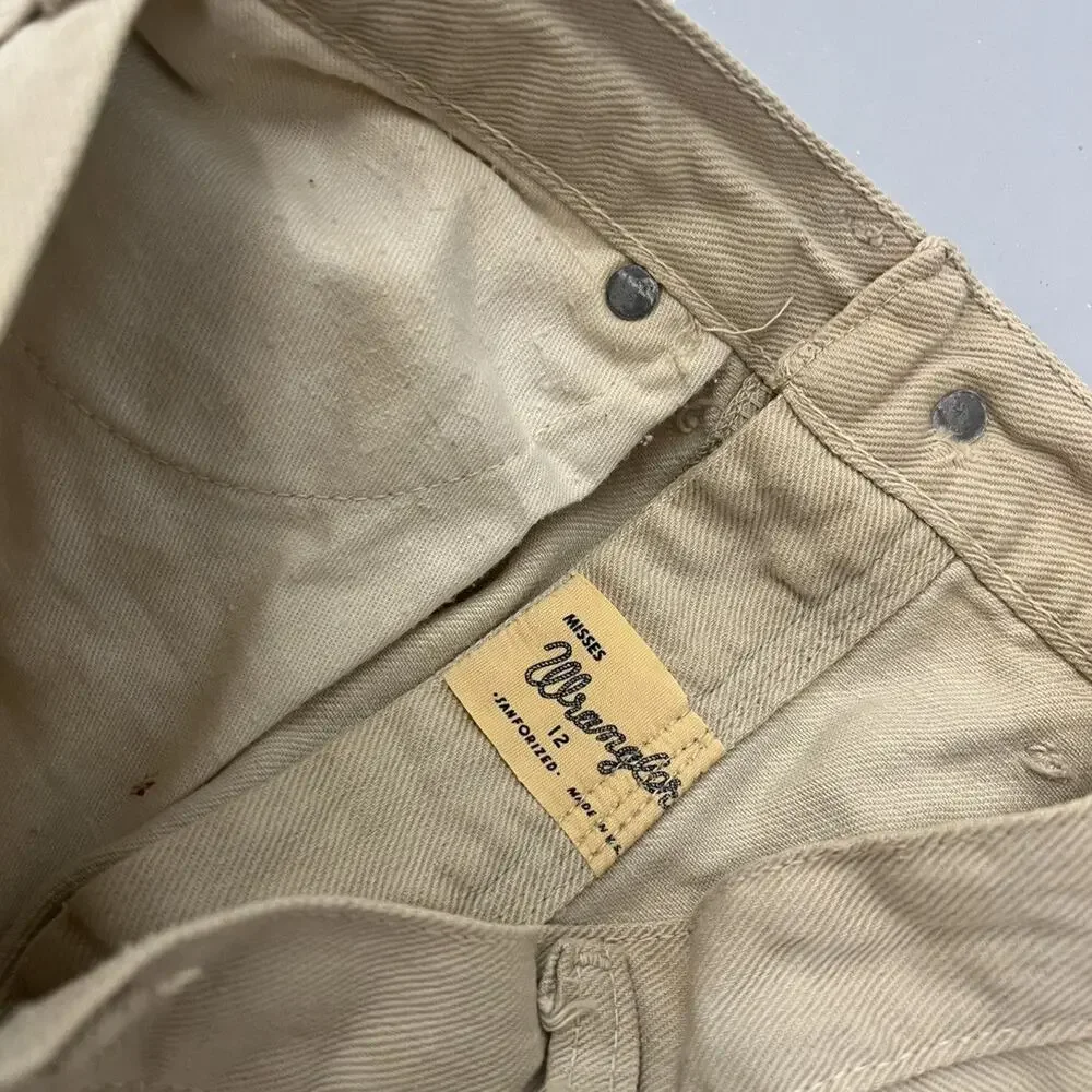 Vintage 70s Wrangler Beige Canvas Long Shorts 24x12